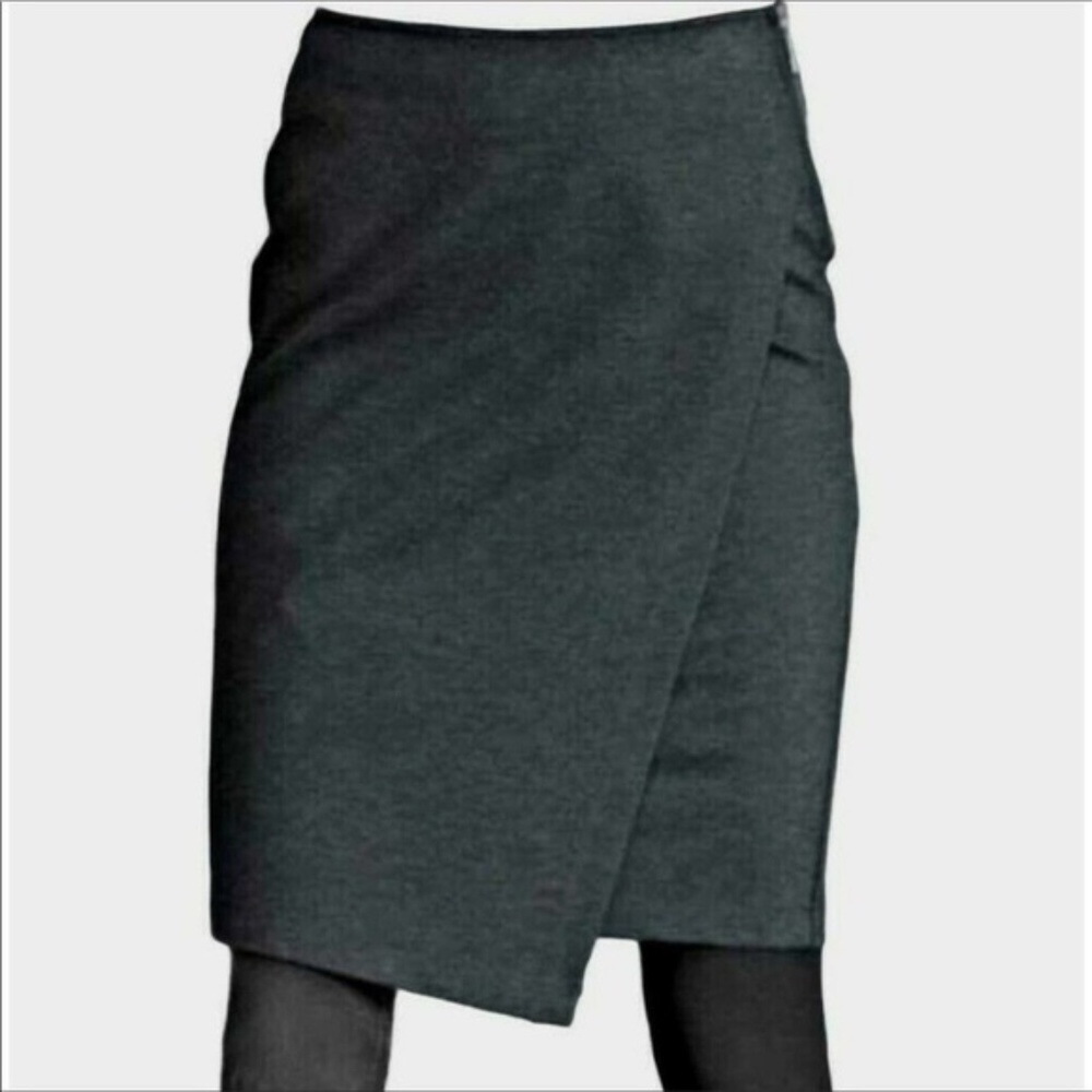 Cabi Black Wrap Career Skirt
